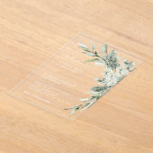 Sage Green Eucalyptus Minimalist Botanical Weddens Acryl Uitnodigingen (Laagn)