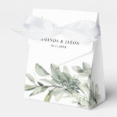 Sage Green Eucalyptus Minimalist Botanical Weddens Bedankdoosjes (Voorkant Zijde)