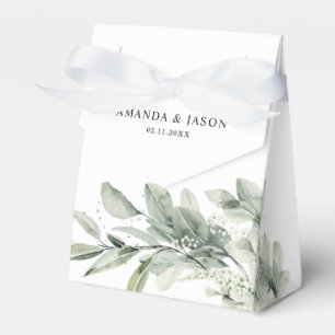 Sage Green Eucalyptus Minimalist Botanical Weddens Bedankdoosjes
