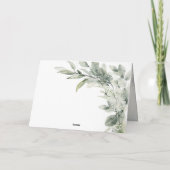 Sage Green Eucalyptus Minimalist Botanical Weddens Bedankkaart (Achterkant)