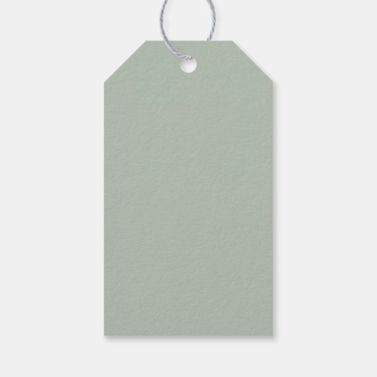Sage Green Eucalyptus Minimalist Botanical Weddens Cadeaulabel (Achterkant)
