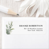 Sage Green Eucalyptus Minimalist Botanical Weddens Etiket (Insitu)