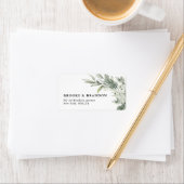 Sage Green Eucalyptus Minimalist Botanical Weddens Etiket (Insitu)