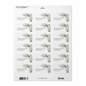 Sage Green Eucalyptus Minimalist Botanical Weddens Etiket (Full Sheet)