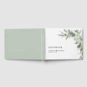 Sage Green Eucalyptus Minimalist Botanical Weddens Gastenboek (Volledig)