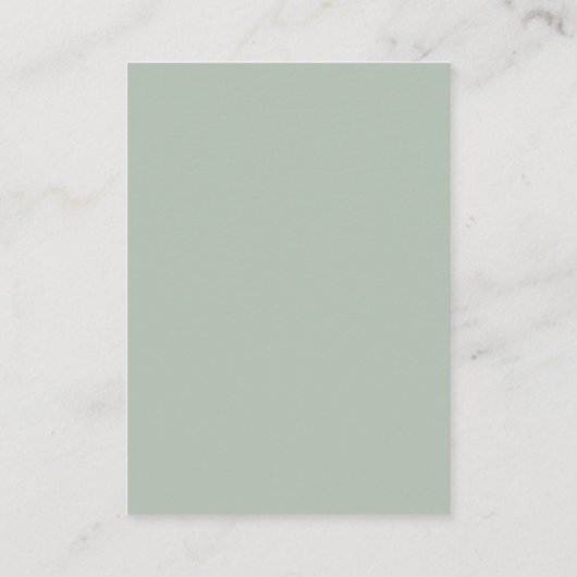 Sage Green Eucalyptus Minimalist Botanical Weddens Informatiekaartje (Achterkant)