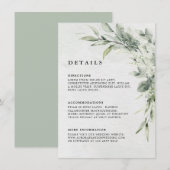 Sage Green Eucalyptus Minimalist Botanical Weddens Kaart (Voorkant / Achterkant)