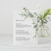 Sage Green Eucalyptus Minimalist Botanical Weddens Kaart (Staand voorkant)