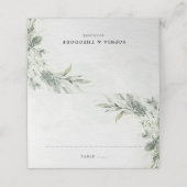 Sage Green Eucalyptus Minimalist Botanical Weddens Plaatskaartje (Buitenkant ongevouwen)