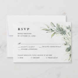 Sage Green Eucalyptus Minimalist Botanical Weddens RSVP Kaartje