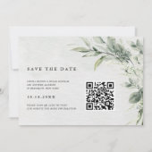 Sage Green Eucalyptus Minimalist Botanical Weddens Save The Date (Achterkant)