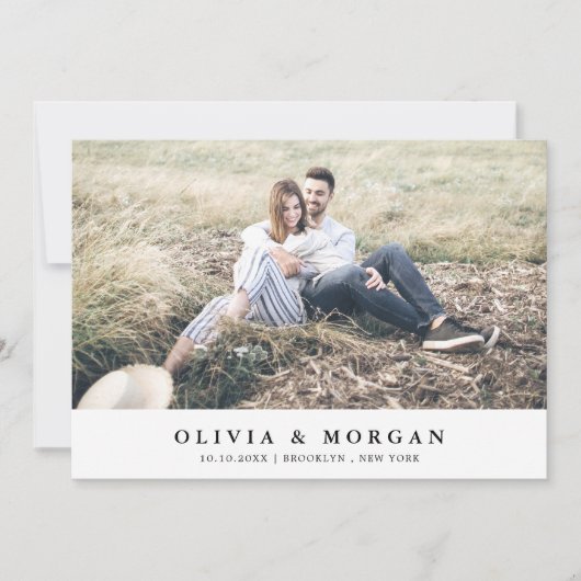 Sage Green Eucalyptus Minimalist Botanical Weddens Save The Date (Voorkant)