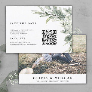 Sage Green Eucalyptus Minimalist Botanical Weddens Save The Date