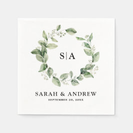Sage Green Eucalyptus Minimalist Botanical Weddens Servet