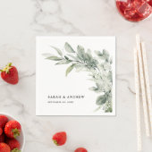 Sage Green Eucalyptus Minimalist Botanical Weddens Servet (Insitu)