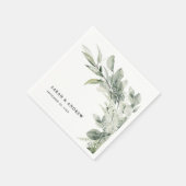 Sage Green Eucalyptus Minimalist Botanical Weddens Servet (Hoek)