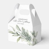 Sage Green Eucalyptus Minimalist Vrijgezellenfeest Bedankdoosjes (Achterkant)
