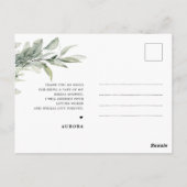 Sage Green Eucalyptus Minimalist Weddenschap Harte Briefkaart (Achterkant)