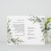 Sage Green Eucalyptus Minimalistisch huwelijksprog (Staand voorkant)