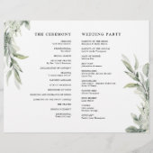 Sage Green Eucalyptus Minimalistisch huwelijksprog (Achterkant)