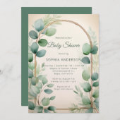 Sage Green Eucalyptus Neutral Baby Shower Kaart (Voorkant / Achterkant)