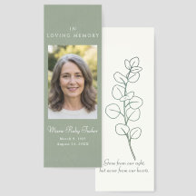 Sage Green Eucalyptus Photo Funeral Memorial Poem