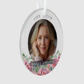 Sage Green Eucalyptus Pink Roses Remembrance Ornament (voorkant)