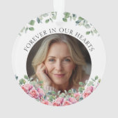 Sage Green Eucalyptus Pink Roses Remembrance Ornament (achterkant)