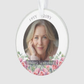 Sage Green Eucalyptus Pink Roses Remembrance Ornament (voorkant)