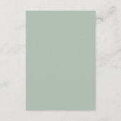 Sage Green Eucalyptus QR Code Huwelijksreactie Informatiekaartje (Achterkant)