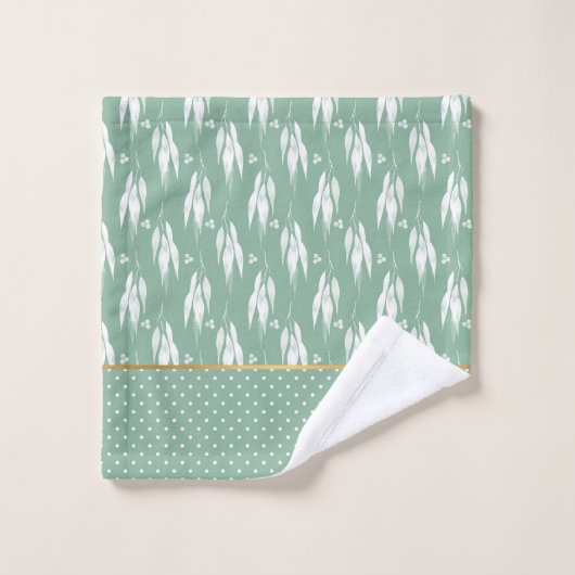 SAGE GREEN EUCALYPTUS SPOT BATHROOM TOWEL SET BAD HANDDOEK (Wasdoekje)