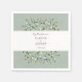 Sage Green Eucalyptus Together Forever Wedding Servet (Voorkant)
