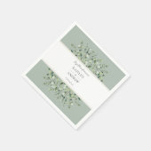Sage Green Eucalyptus Together Forever Wedding Servet (Hoek)