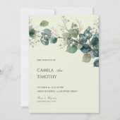 Sage Green Eucalyptus Watercolor Greenery Wedding Kaart (Voorkant)