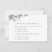 Sage Green Eucalyptus Waterverf Script Menu RSVP (Voorkant)