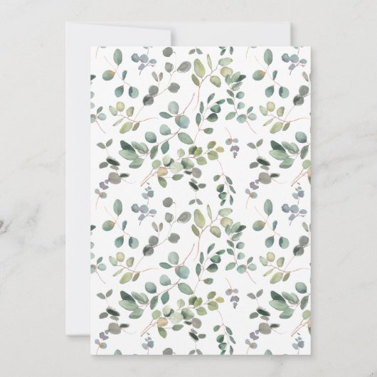 Sage Green Eucalyptus Waterverf Vrijgezellenfeest Kaart (Achterkant)