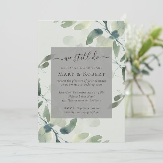 Sage Green Eucalyptus We doen nog steeds Gelofte V Kaart (Staand voorkant)