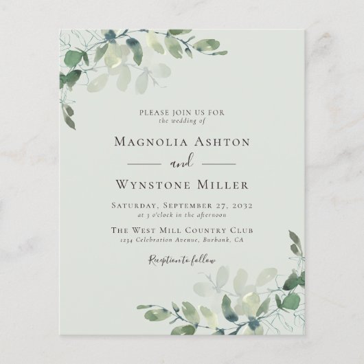 Sage Green Eucalyptus Weddenschap (Voorkant)