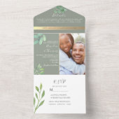 Sage Green Eucalyptus Weddenschap All In One Uitnodiging (Binnen)