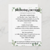 Sage Green Eucalyptus Wedding Info Card Informatiekaartje (Voorkant / Achterkant)