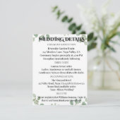 Sage Green Eucalyptus Wedding Info Card Informatiekaartje (Staand voorkant)