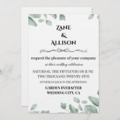 Sage Green Eucalyptus Wedding Invitation Kaart (Voorkant / Achterkant)