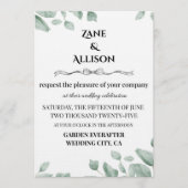 Sage Green Eucalyptus Wedding Invitation Kaart (Voorkant)