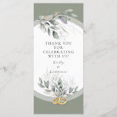 Sage Green Eucalyptus Wedding Menu (Achterkant)