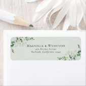 Sage Green Eucalyptus Wedding Return Etiket (Insitu)