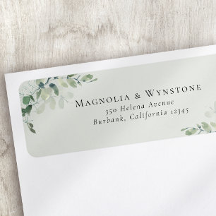 Sage Green Eucalyptus Wedding Return Etiket