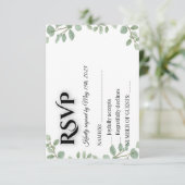 Sage Green Eucalyptus Wedding RSVP Card (Staand voorkant)