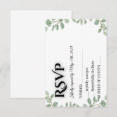 Sage Green Eucalyptus Wedding RSVP Card Kaartje (Voorkant / Achterkant)