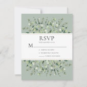 Sage Green Eucalyptus Wedding RSVP Kaartje (Voorkant)