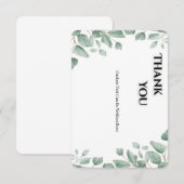 Sage Green Eucalyptus Wedding Thank You Card Bedankkaart (Voorkant / Achterkant)